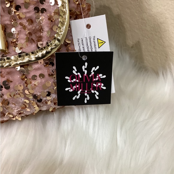 Olivia Miller pink and gold mini sequins purse - Picture 6 of 7